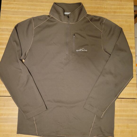 Eddie Bauer Sport 1/4 Zip Pullover Men’s Medium Brown Long Sleeve Outdoor Top - Picture 2 of 7